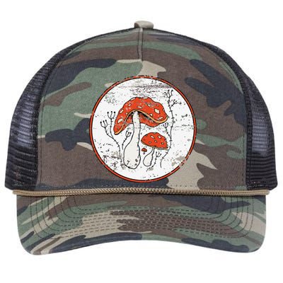 Mushroom Graphic Vintage Mycology Earth Day Gift Retro Rope Trucker Hat Cap