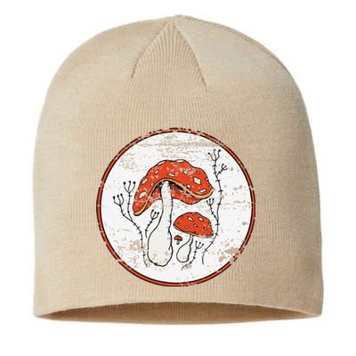 Mushroom Graphic Vintage Mycology Earth Day Gift Sustainable Beanie