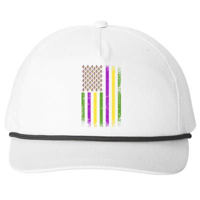 Mardi Gras Vintage Flag Celebration Snapback Five-Panel Rope Hat