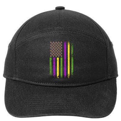 Mardi Gras Vintage Flag Celebration 7-Panel Snapback Hat