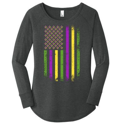 Mardi Gras Vintage Flag Celebration Women's Perfect Tri Tunic Long Sleeve Shirt