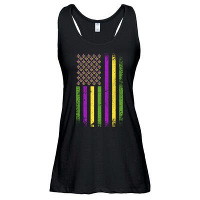 Mardi Gras Vintage Flag Celebration Ladies Essential Flowy Tank