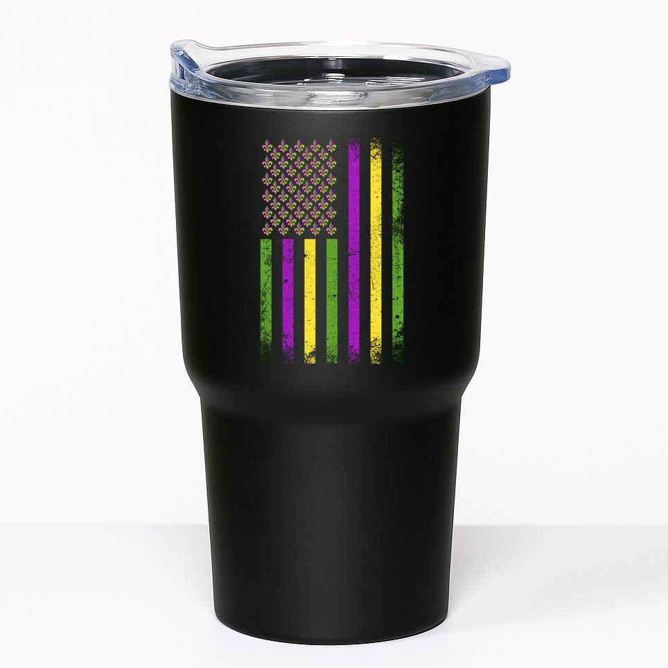 Mardi Gras Vintage Flag Celebration Tumbler