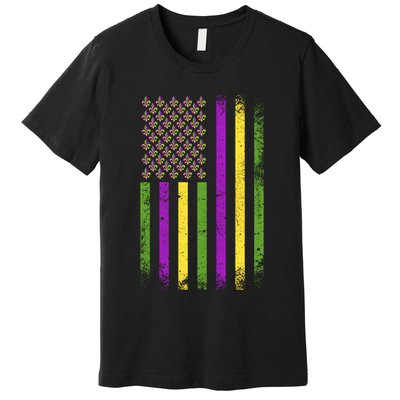 Mardi Gras Vintage Flag Celebration Premium T-Shirt