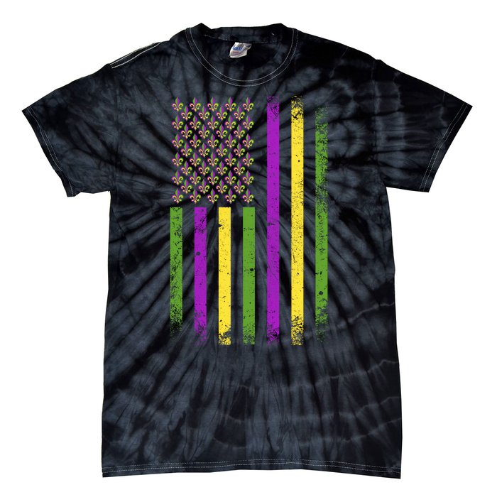 Mardi Gras Vintage Flag Celebration Tie-Dye T-Shirt