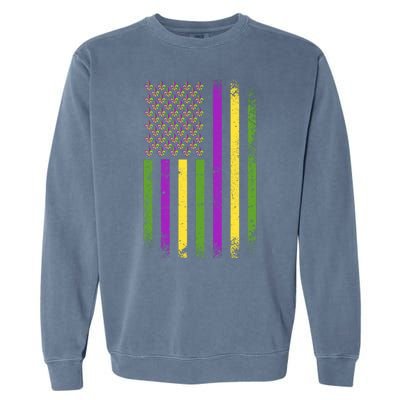 Mardi Gras Vintage Flag Celebration Garment-Dyed Sweatshirt