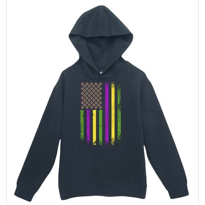 Mardi Gras Vintage Flag Celebration Urban Pullover Hoodie