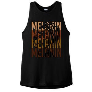 Melanin Graphic With Dashiki African Art Black History Meaningful Gift Ladies PosiCharge Tri-Blend Wicking Tank