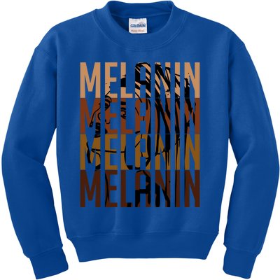 Melanin Graphic With Dashiki African Art Black History Meaningful Gift Kids Sweatshirt