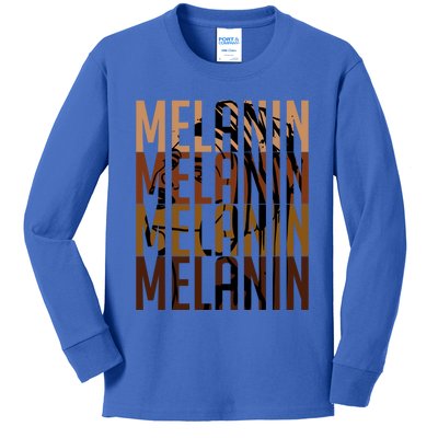 Melanin Graphic With Dashiki African Art Black History Meaningful Gift Kids Long Sleeve Shirt