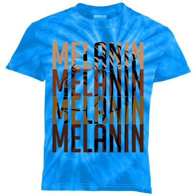 Melanin Graphic With Dashiki African Art Black History Meaningful Gift Kids Tie-Dye T-Shirt