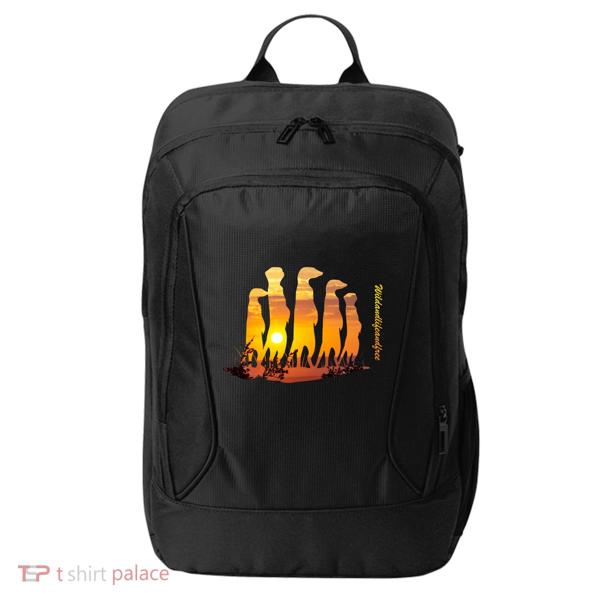 Meerkat Group With Sunset Wildlife Meerkat Cute Gift City Backpack