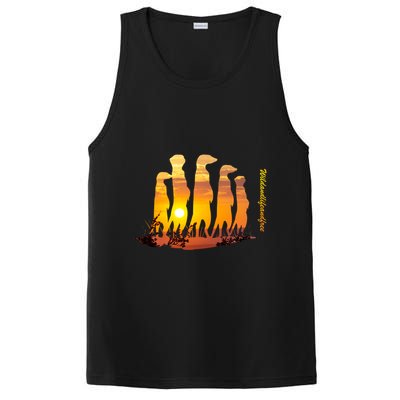 Meerkat Group With Sunset Wildlife Meerkat Cute Gift PosiCharge Competitor Tank