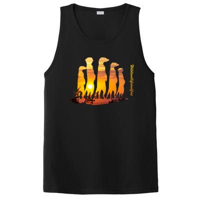 Meerkat Group With Sunset Wildlife Meerkat Cute Gift PosiCharge Competitor Tank