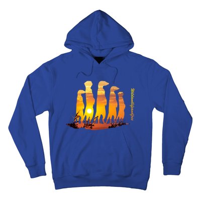 Meerkat Group With Sunset Wildlife Meerkat Cute Gift Hoodie