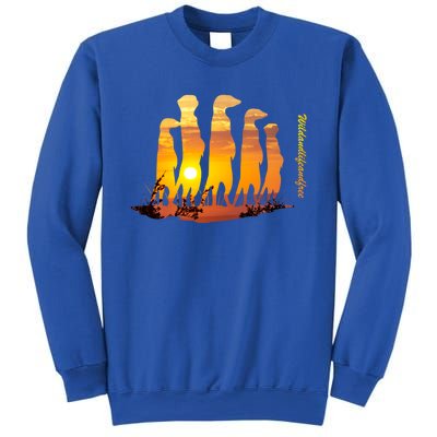 Meerkat Group With Sunset Wildlife Meerkat Cute Gift Sweatshirt