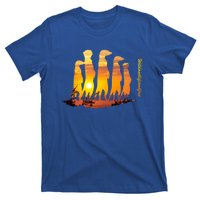 Meerkat Group With Sunset Wildlife Meerkat Cute Gift T-Shirt