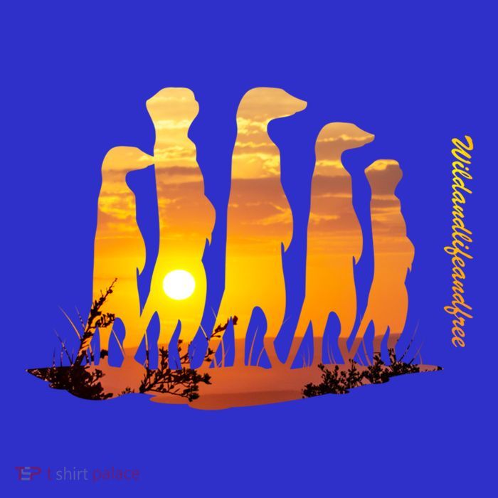 Meerkat Group With Sunset Wildlife Meerkat Cute Gift T-Shirt