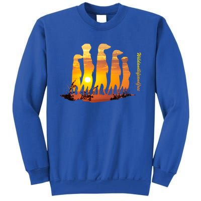 Meerkat Group With Sunset Wildlife Meerkat Cute Gift Tall Sweatshirt