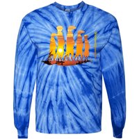 Meerkat Group With Sunset Wildlife Meerkat Cute Gift Tie-Dye Long Sleeve Shirt