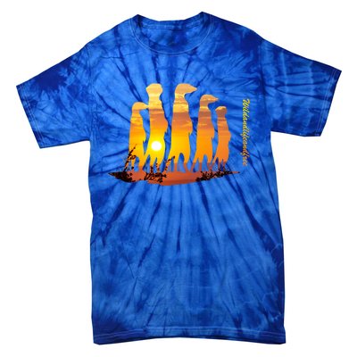 Meerkat Group With Sunset Wildlife Meerkat Cute Gift Tie-Dye T-Shirt