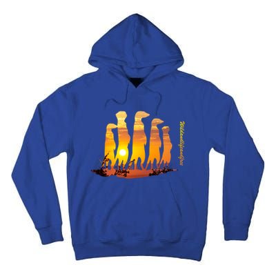 Meerkat Group With Sunset Wildlife Meerkat Cute Gift Tall Hoodie