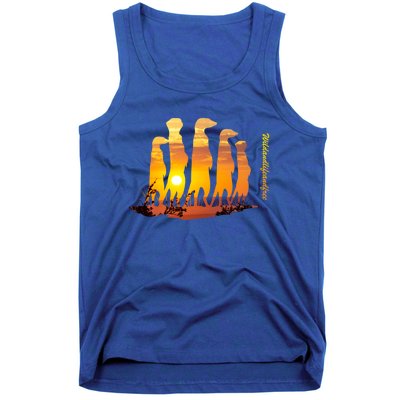 Meerkat Group With Sunset Wildlife Meerkat Cute Gift Tank Top