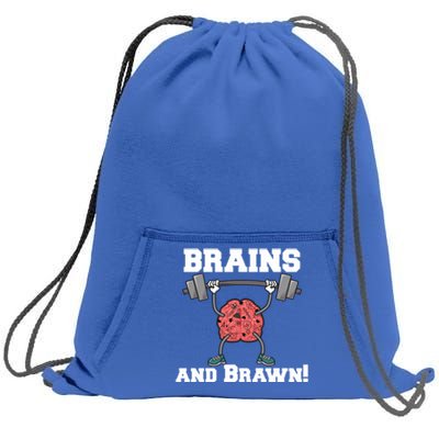 Men Gym Workout Brains And Brawn! Meaningful Gift Sweatshirt Cinch Pack Bag