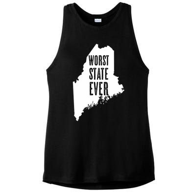 Maine Gift Worst State Ever Me Sucks Gift Funny Graphic Gift Ladies PosiCharge Tri-Blend Wicking Tank