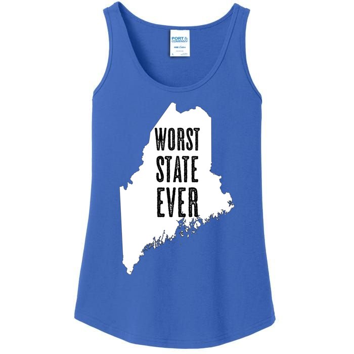 Maine Gift Worst State Ever Me Sucks Gift Funny Graphic Gift Ladies Essential Tank