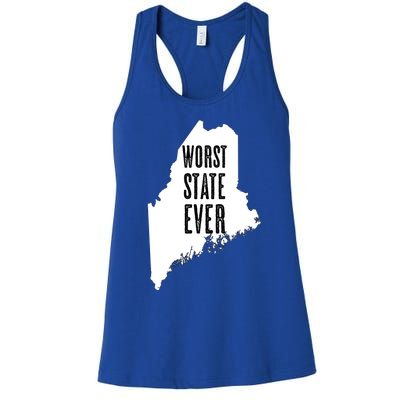 Maine Gift Worst State Ever Me Sucks Gift Funny Graphic Gift Women's Racerback Tank