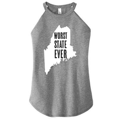 Maine Gift Worst State Ever Me Sucks Gift Funny Graphic Gift Women’s Perfect Tri Rocker Tank