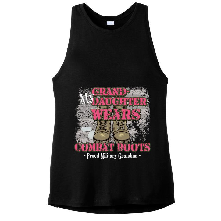 My Granddaughter Wears Combat Boots Proud Grandma Gifts  Ladies PosiCharge Tri-Blend Wicking Tank
