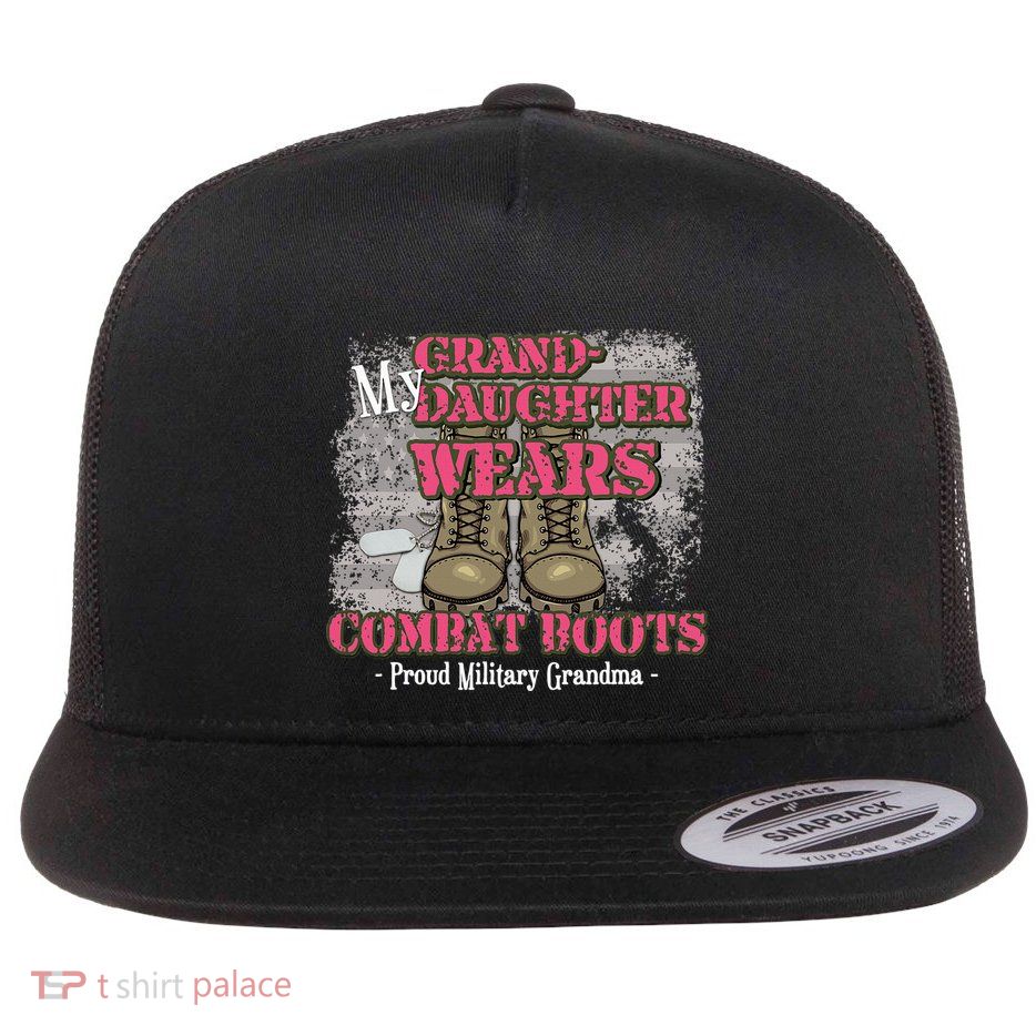 My Granddaughter Wears Combat Boots Proud Grandma Gifts  Flatbill Hat