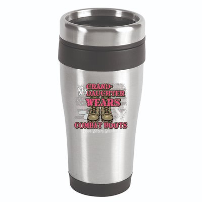 My Granddaughter Wears Combat Boots Proud Grandma Gifts  16oz Travel Tumbler