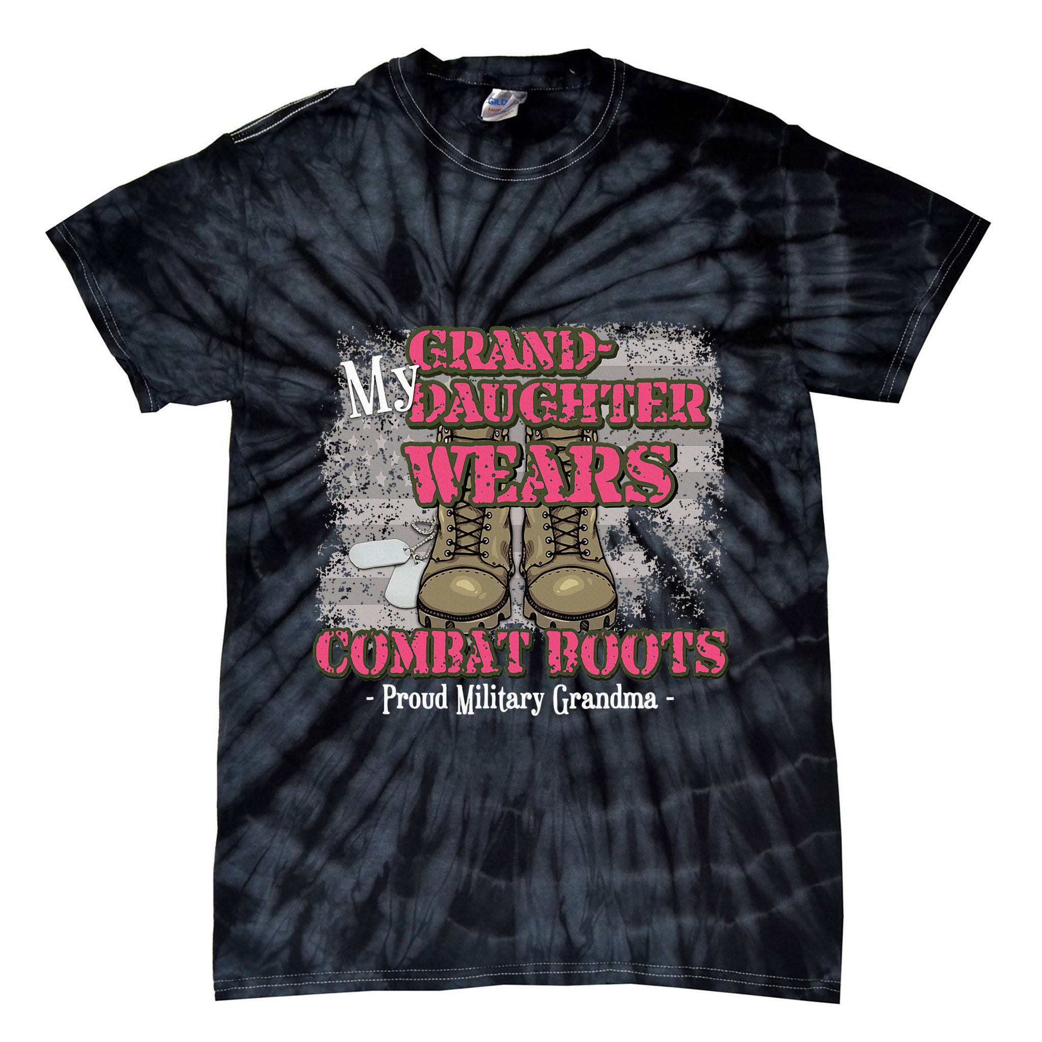 My Granddaughter Wears Combat Boots Proud Grandma Gifts  Tie-Dye T-Shirt