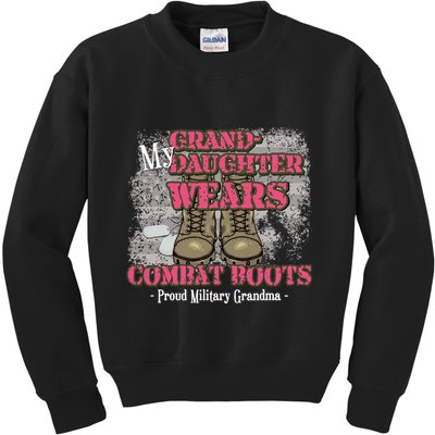 My Granddaughter Wears Combat Boots Proud Grandma Gifts  Kids Sweatshirt