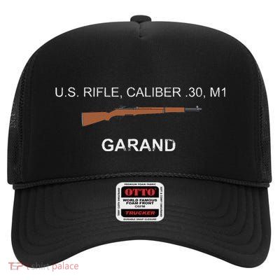 M1 Garand Wwii Rifle Graphic High Crown Mesh Back Trucker Hat
