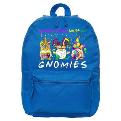 Mardi Gras With My Gnomies Three Gnome Costume Cute Gift 16 in Basic Backpack