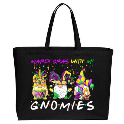 Mardi Gras With My Gnomies Three Gnome Costume Cute Gift Cotton Canvas Jumbo Tote