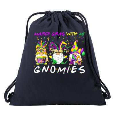 Mardi Gras With My Gnomies Three Gnome Costume Cute Gift Drawstring Bag