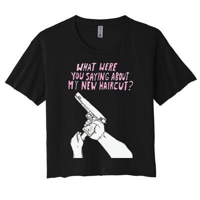 Matt Gray What Were Saying About My New Haircut Women's Crop Top Tee