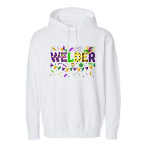 Mardi Gras Welder Carnival Parade Party Job Occupation Cool Gift Garment-Dyed Fleece Hoodie