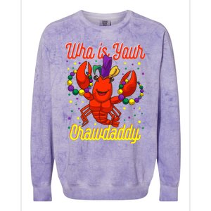 Mardi Gras Who's Your Crawdaddy Beads Jester Hat New Orleans Cool Gift Colorblast Crewneck Sweatshirt