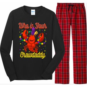 Mardi Gras Who's Your Crawdaddy Beads Jester Hat New Orleans Cool Gift Long Sleeve Pajama Set