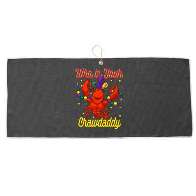 Mardi Gras Who's Your Crawdaddy Beads Jester Hat New Orleans Cool Gift Large Microfiber Waffle Golf Towel