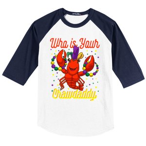 Mardi Gras Who's Your Crawdaddy Beads Jester Hat New Orleans Cool Gift Baseball Sleeve Shirt