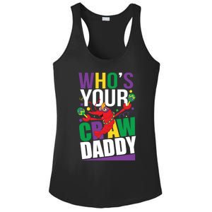 Mardi Gras Who's Your Crawdaddy Crayfish Beads Mask Costume Great Gift Ladies PosiCharge Competitor Racerback Tank