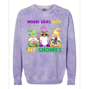 Mardi Gras With My Gnomies Gnomes Costume Gift Funny Gift Colorblast Crewneck Sweatshirt