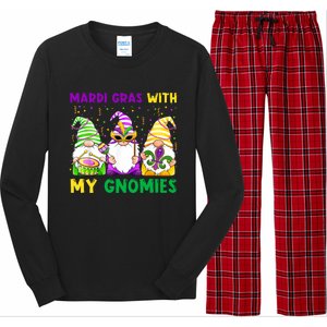 Mardi Gras With My Gnomies Gnomes Costume Gift Funny Gift Long Sleeve Pajama Set